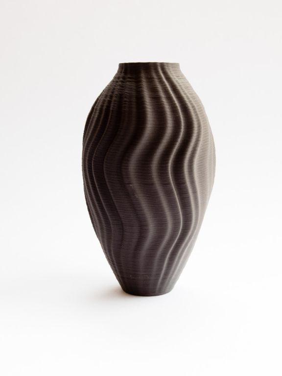 flame vase, black porcelain