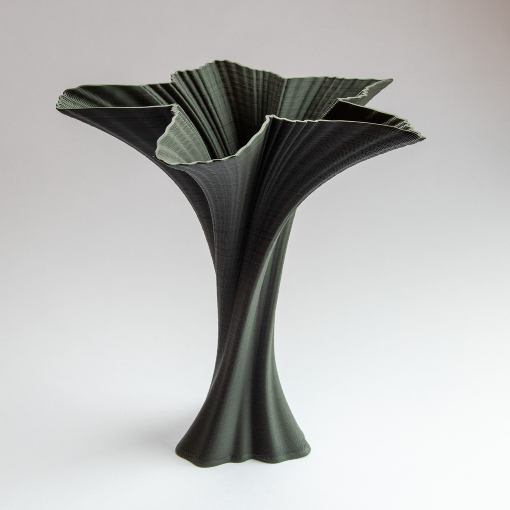 Lily vase, black porcelain
