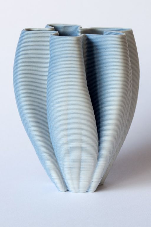 Blue porcelain tulip vase