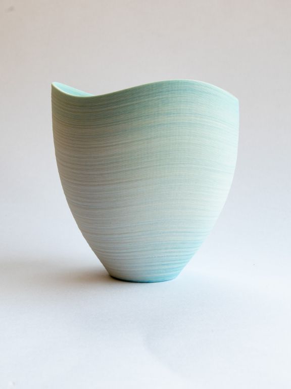 wave bowl, blue/white porcelain